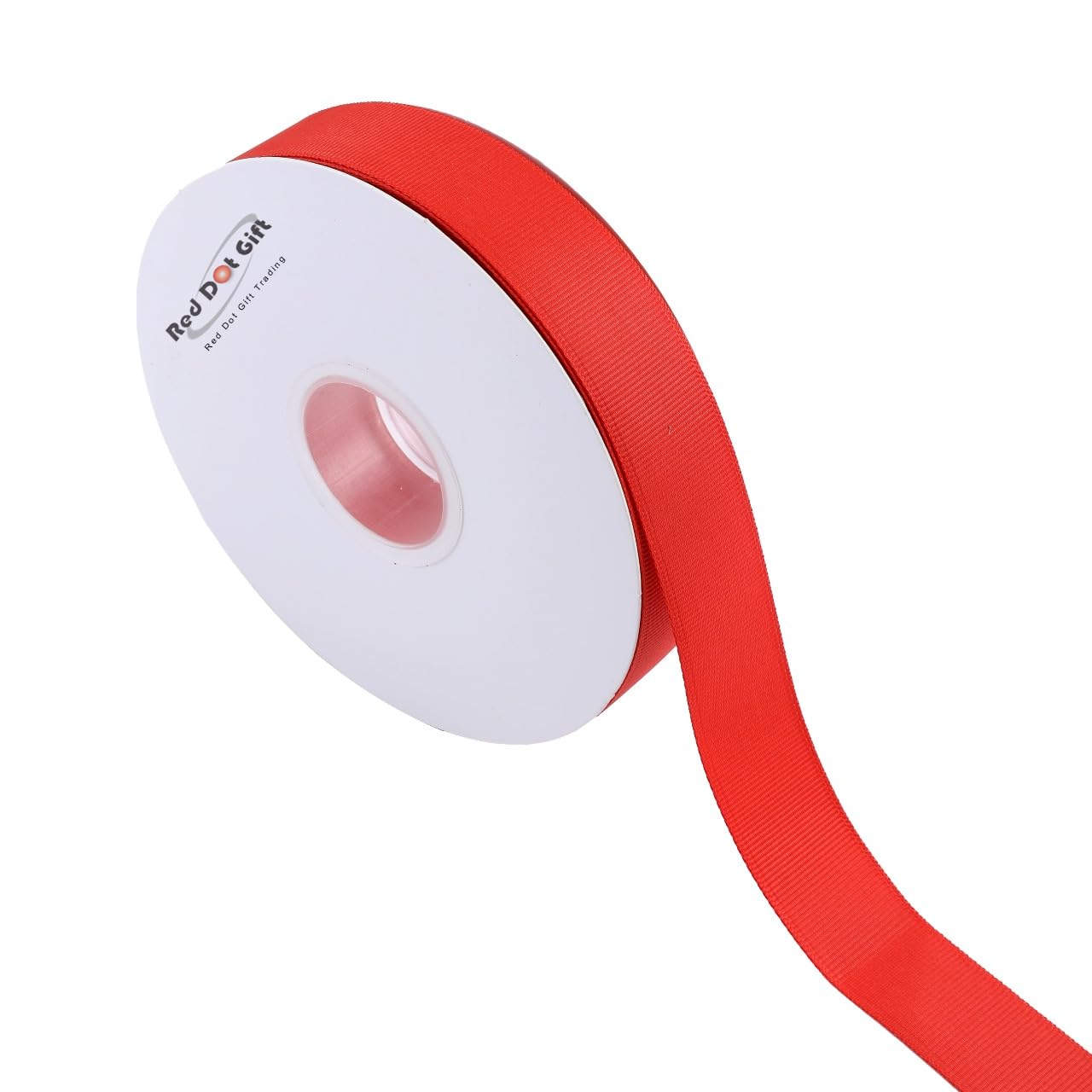 Red Dot Gift® 50 Yards Hot Red Color Grosgrain Ribbon, Thickness 1"(2.5cm) Premium Grosgrain Ribbon for Sewing, Gift Wrapping, Bow Making, Wedding Decor, Wrapping, and More (Code-252)