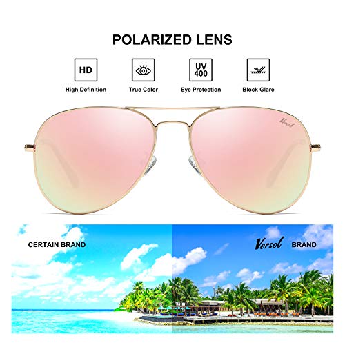 Image of Aviator Sunglasses for Men Women, Polarized Mirrored UV400 Lenses, Lightweight & Classic for Driving & Outdoors