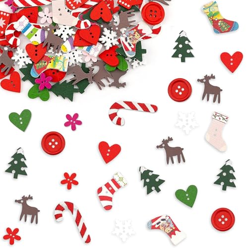 LYNSAN 100 Stück Tischdeko Weihnachten Holz Streudeko Konfetti,...