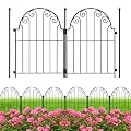 PARAISODOS Decorative Garden Fence 10 Panels, No Dig Rustproof Metal Fencing 11ft Long Animal Barrier Border for Dog, Garden Fencing for Outdoor Patio Lawn Yard Flower Bed