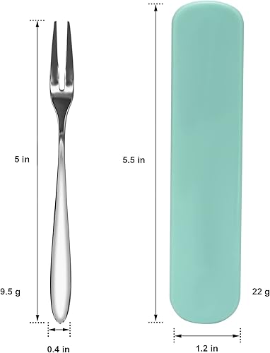 Miniatura 7 de Juego de 4 tenedores Escargot para postre pastel, ensalada de frutas, aperitivos, cócteles, cangrejos, acero inoxidable, pequeños tenedores de