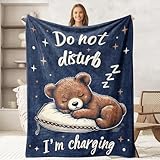 keepitcozi Bear Throw Blanket for Adult Kids, Bear Lovers Gifts Blanket Cute Animal Home Room Decor, Flannel Soft Blanket for Bed Couch 50'x60'