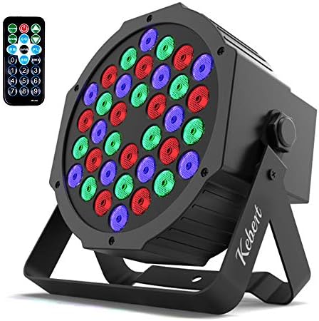 Kebert Par Lights, 36 Led DJ Stage Lights with Remote Control and DMX, 1W RGB Sound Actevated Stage Lights, 9 Modes Par Led Flood Lights for Wedding Bar Party DJ Show