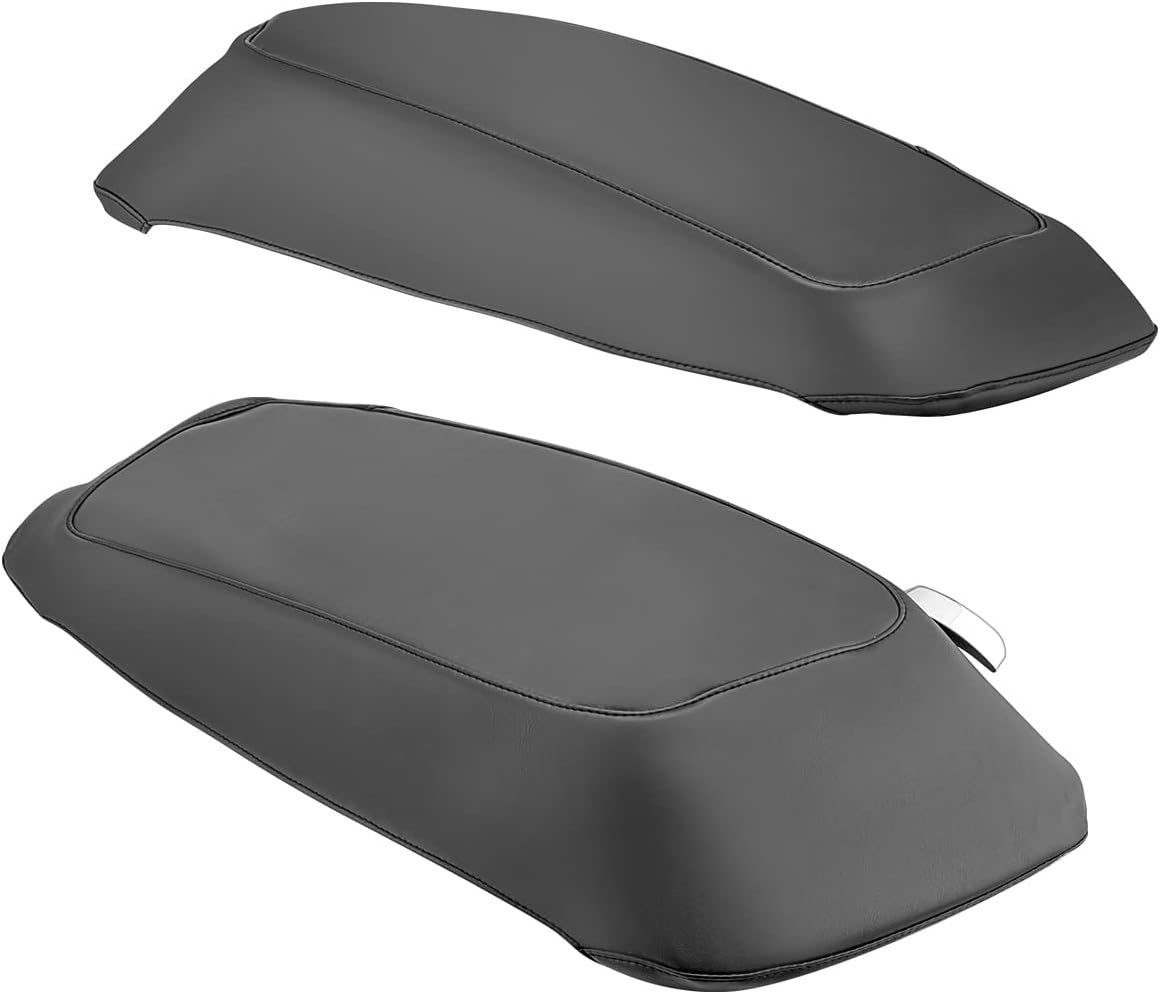 Mofun PU Leather Saddlebag Speaker Lid Bra Protective Covers Compatible with Harley Touring Road King Street Electra Road Glide 2014-2023