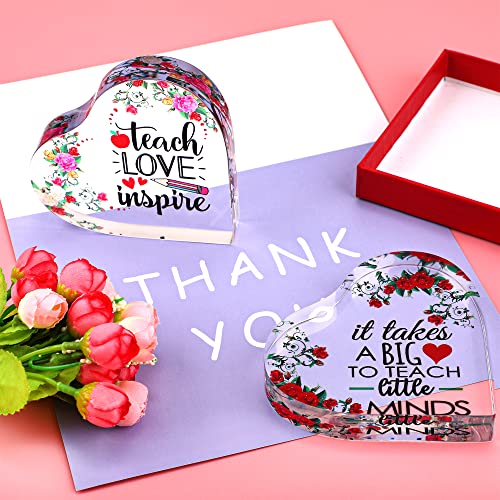 1 Piece Teacher Appreciation Gifts for Women Keepsake Paperweight Retirement Thank You Gift Graduate Gift for Teacher with Gift Box for Teacher Appreciation Day Souvenir (Only Get One at Random)