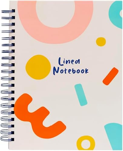 Lindo cuaderno de espiral de tapa dura, 5 materias de composición a rayas universitarias de 8.5 x 11 cuadernos para la escuela y el trabajo (pintura