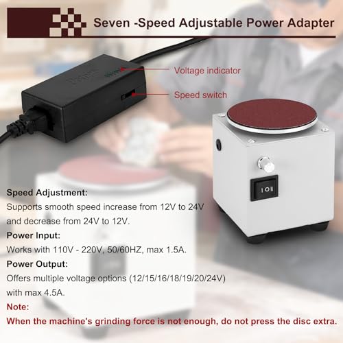 Image of 4 inch /6 inch Mini Disc Sander & Bench Grinder, Forward /Reverse&Stepless Speed Control for Wood, Metal, Stone, Scissors Sanding (6 Inch)