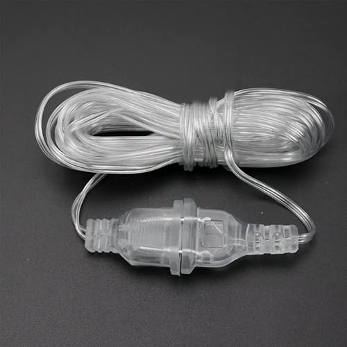 Miniatura 3 de Cable de extensión de alimentación de 196 pulgadas, cortina de cadena portátil, cable de extensión de luz de hadas de línea transparente, cable de