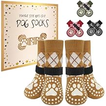 BEAUTYZOO Dog Socks for Hot/Cold Pavement to Prevent Licking Paws,Anti Slip Grippy Dog Boots&Paw Protectors for Hardwood Floors,Traction Control Shoes Booties for Puppy Small Medium Large Senior Dogs