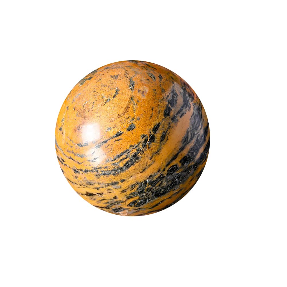 LTRAJUYNH Crystal Tiger Pattern Ball Stone Polished Home Desk Decoration Feng Shui Crafts Ornaments,60~70mm