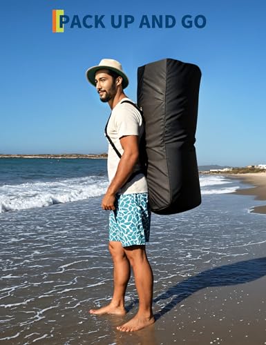 Inflatable Stand Up Paddle Board, 10'6"/11' Paddle Boards with Premium Accessories, Non-Slip EVA Deck, Ultra-Light Carry Bag Pump, SUP for Youth & Adults of All Skill Levels(10.6ft, Peacock Blue)