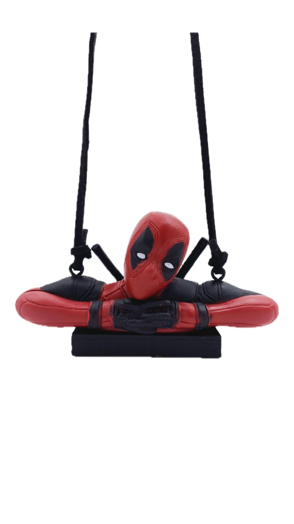 Figura de Deadpool busto en primer plano, colgante para coche o decoración, correa incluida