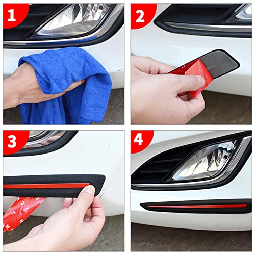 StoßStangenschutz Auto Anti-Scratch StoßStangenschutz Auto StoßStange Schutzleiste Allgemeine Antikollisionsstreifen FüR AutostoßStangen Aus Kohlefaser,Geeignet FüR Die Meisten Autos(2pc)