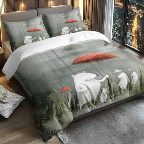 Housse de couette 240 x 260 en microfibre brossée douce anti-plis