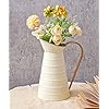Elegant creamwhite metal pitcher vase farmhouse galvanized flower vase rustic decorative milk jug for home decor 108h  urban country home decor