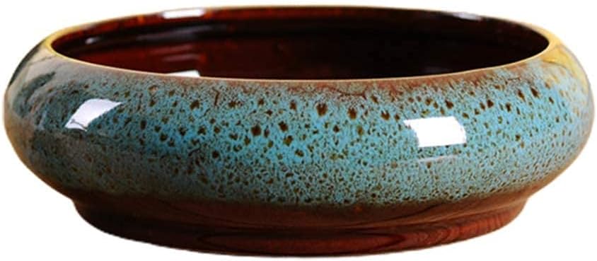 Bktmen Classic Home and Garden Corinthian Bowl Planter Ceramic Hydroponic Plant Pot Random Color Large Round Succulent Pots, 18.5 Cm with Drainage Hole Flowerpots Plants Vase Thi