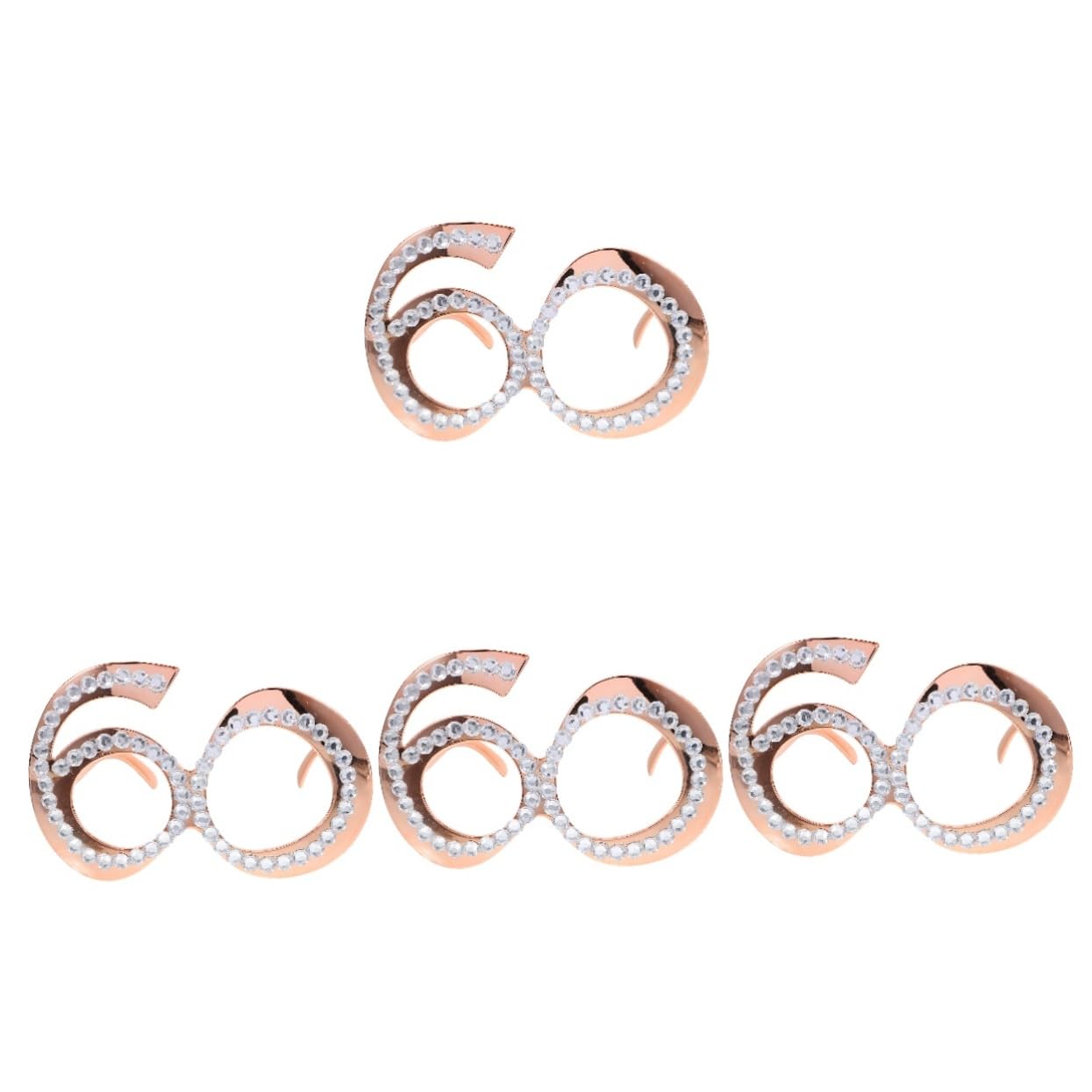 ULTECHNOVO 4 Paia oggetti di scena per feste Occhiali di 60 anni guidato harry accessori per feste occhiali compleanno numero compleanno occhiali bicchieri decorativi per feste plastica