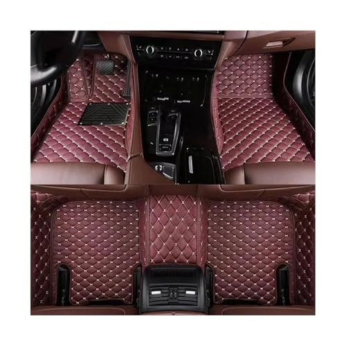 に適合する フォード に適合する エクスプローラー 2021-2022 6 シート 7 シート PU レザー カスタム カー フロア マット インテリア カーペット 防水 フロア マット(Wine red,7 Seat 2023)