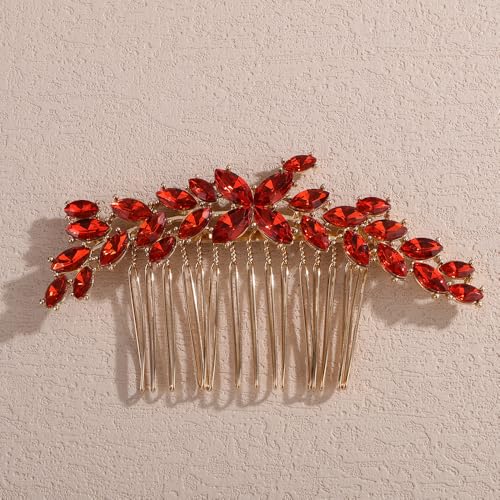 Peine de cristal rojo para cabello miniatura 1