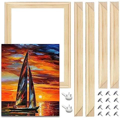 EVNEED DIY Canvas Stretcher Bars 16x20 Inch Canvas Frame - Easy to Assemble, Gallery Wrap Oil Frame Kits Canvas Wood Stretcher Bars- for Oil Paintings, Prints, Paint Cover