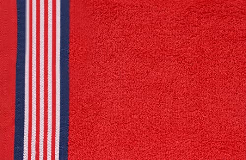 Image of Casa Copenhagen,Germany Design - He & She Super Soft Collection 100% Cotton Bath Towel Set (Size : 70 x 140 cm) - Racing Red & Iris Blue