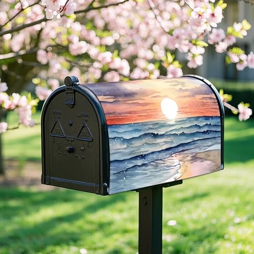 Image of Mailbox Covers Magnetic Standard Size 18 x 21 Inch Beautiful Flowers in Spring,Mailbox Wraps for Garden Yard Home Outdoor Decor (Sunset)