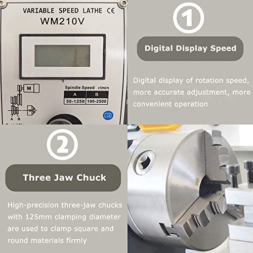 INTBUYING 8x16 Benchtop Mini Lathe