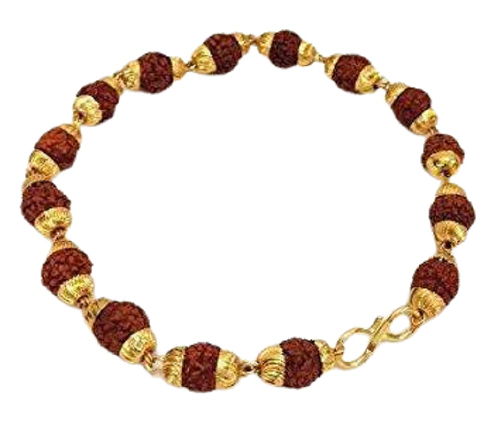 Rudraksha Bracelet With Golden Beads – For Good Luck, Positive Energy & Protection