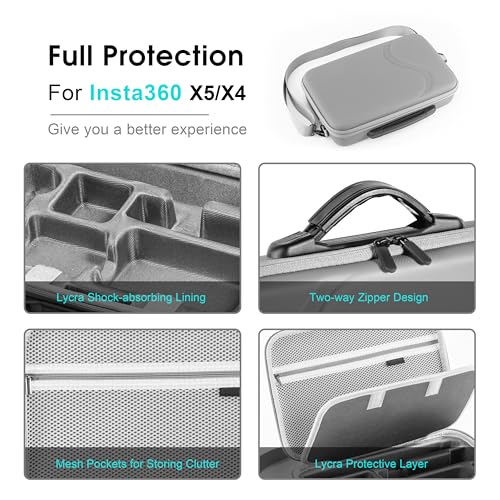 Maleta para Insta360 X5, gran capacidad y protección miniatura 5