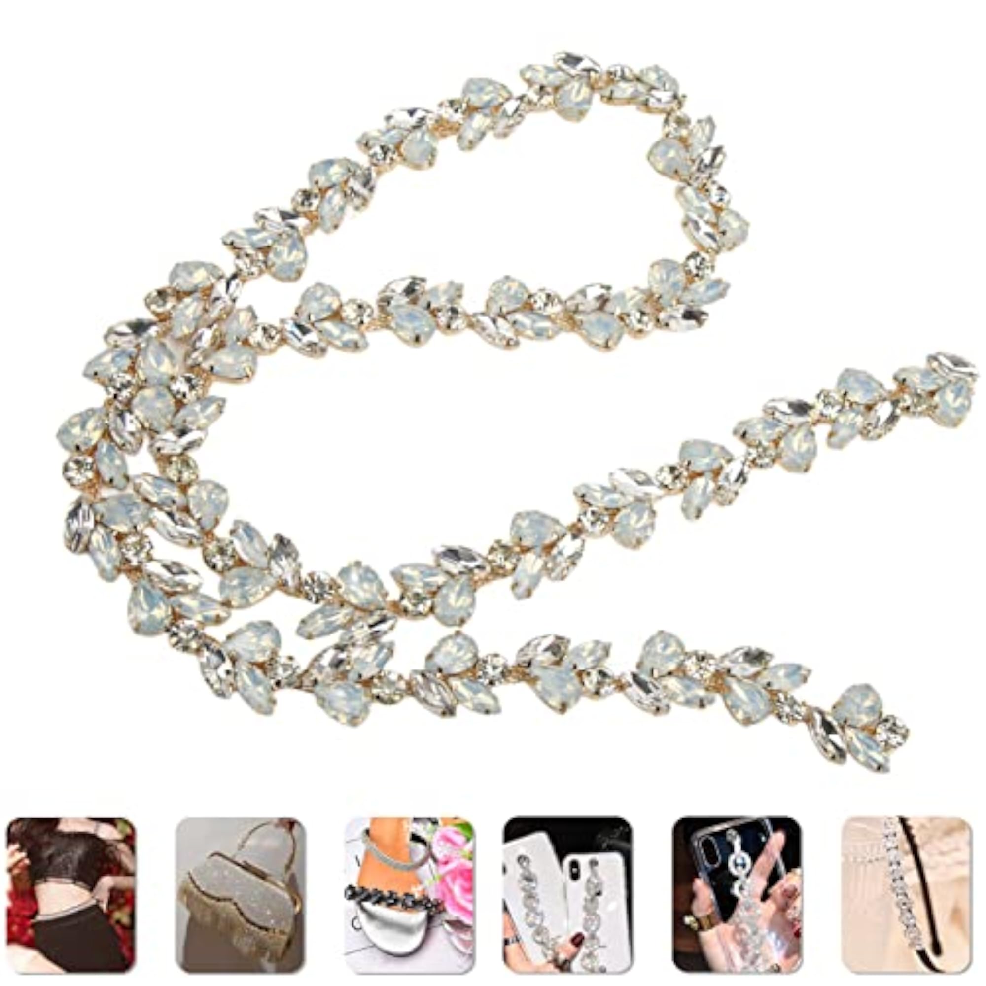 Rhinestone Flower Chain for DIY Decoration