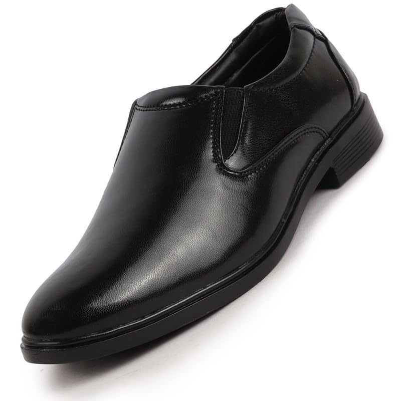 FAUSTO FST KI-692 BLACK-41 Mens Black Formal Dress Slip On Shoes with Cushioned Footbed for Office|Work|Loafer|Half Shoes|Cut Shoe (7 UK) (B0D1217FGG) Amazon Price History, Amazon Price Tracker
