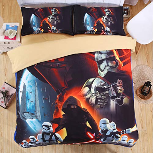 Leezeshaw Juego de funda de edredón con estampado de Star Wars con dos fundas de almohada, juego de...