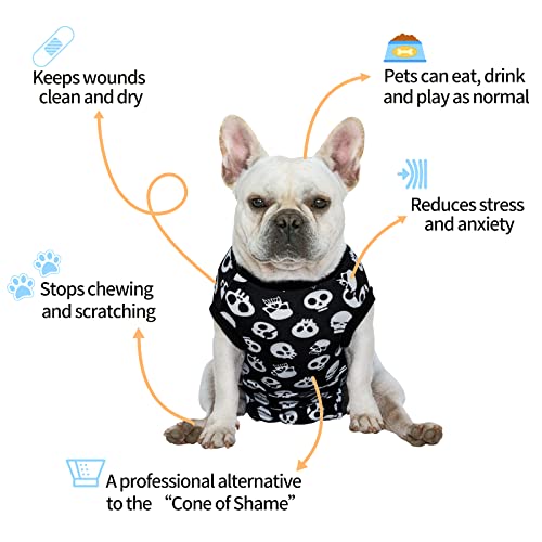 Image of CuteBone Dog Surgery Recovery Suit Cat Surgical Onesie Female Body Suits Male Prevent Pet from Licking Wounds SSF05S