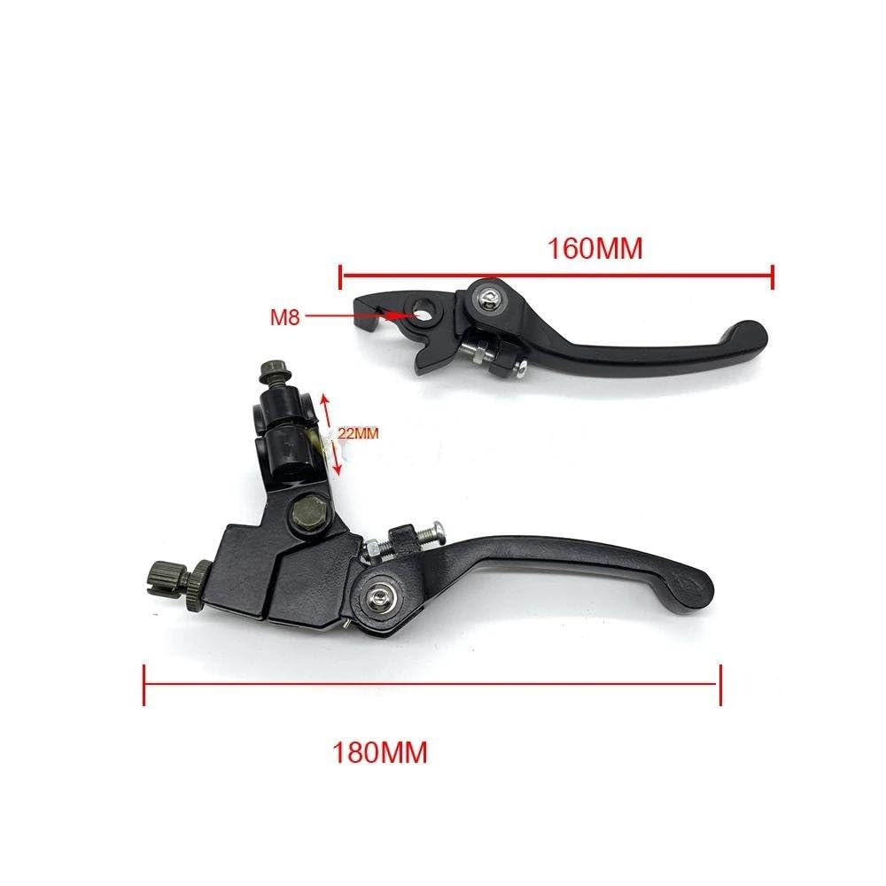 QEIEKOKLM Pieghevole Leva Freno Frizione Set Per Moto Pit Dirt Bike ATV Quad 50cc 110cc 125cc 140cc 160cc 200cc Nero Cromato(2)
