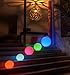 Mr.Go 6-inch RGB Color-Changing LED Globe Orb Light w/Remote, Mood Lamp Kids Night Light, 16 Dimmable Colors & 4 Modes, Battery & AC Adapter Power, Home Bedroom Patio Pool Decorative Lighting