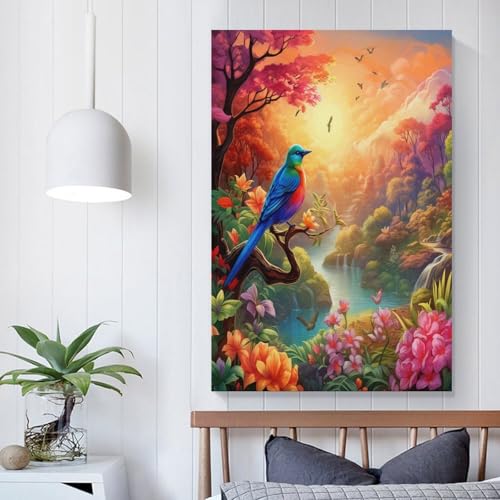 Cuadros modernos de pájaros y flores para decorar tu dormitorio 5