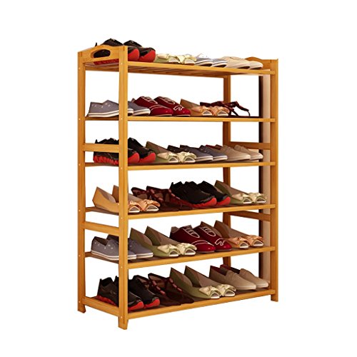 XJ Zapatero Zapatero Estantería De Madera Maciza para El Hogar Estantería Estantería Armazón De Polvo De Bambú 6 Capas (Color : 6-60 * 25 * 106cm)