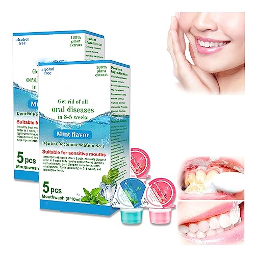 Enjuague bucal OralHeal Jelly Cup para restaurar los dientes y la boca a la salud, limpiar el mal aliento y limpiar los dientes (2 cajas/10 piezas)