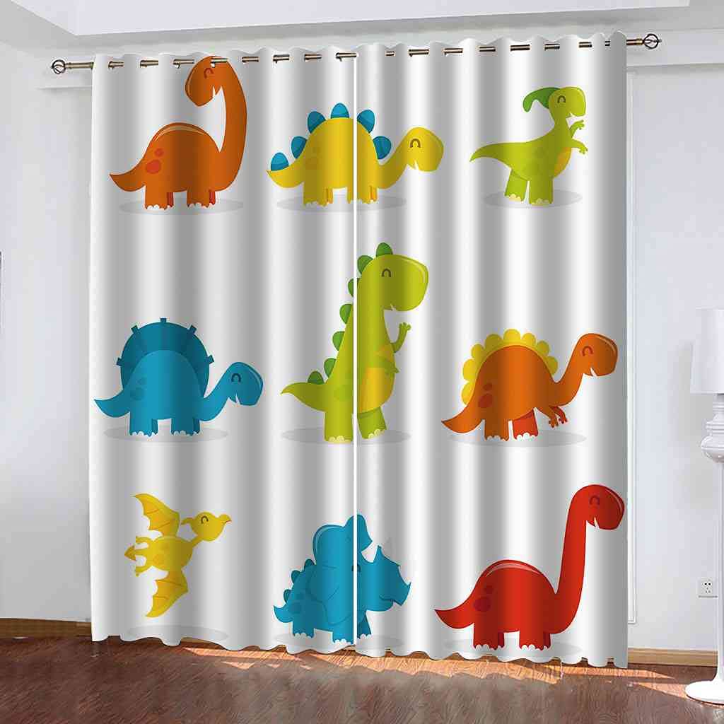 Rideau occultant à oeillets dinosaure pour chambre et salon déco
