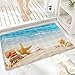 Produktbild ANNKOOT Badematte, rutschfest Waschbar Badezimmerteppich 60x100 cm,Ozean-Seestern-Muscheln am Strand,Badvorleger mit Wasserabsorbierenden, Weichen Mikrofasern für Badewanne, Dusche und Badezimmer