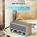 Audiocrazy AM FM Radio with Bluetooth - Retro Vintage Clock Radio for Home, Kitchen, Bedroom with LCD Display, Sleep/40 Presets