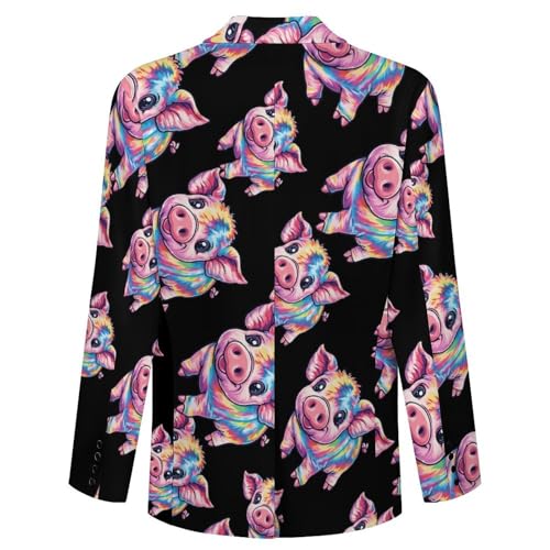 Psychedelic Pigs Men's Blazer Printed Button Suit Jacket Slim Sport Coat Blazers4