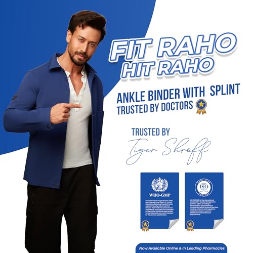 Image of Leeford Ortho Ankle Support for Pain Relief | Ankle Binder with Splint Support for Men and Women | Ankle Band, Brace for Compression