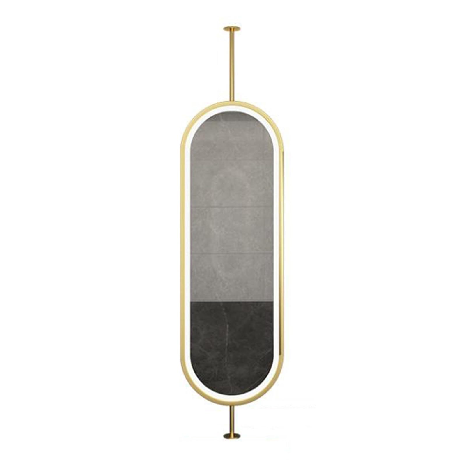 ITOSUI Ceiling Hanging Mirror,HD Vanity Make-up Mirrors,Illuminated Home Decorative Mirrors,Adjustable Brightness,for Entrance Cloakroom (Boom Can be Customized)(Gold,40x80cm)