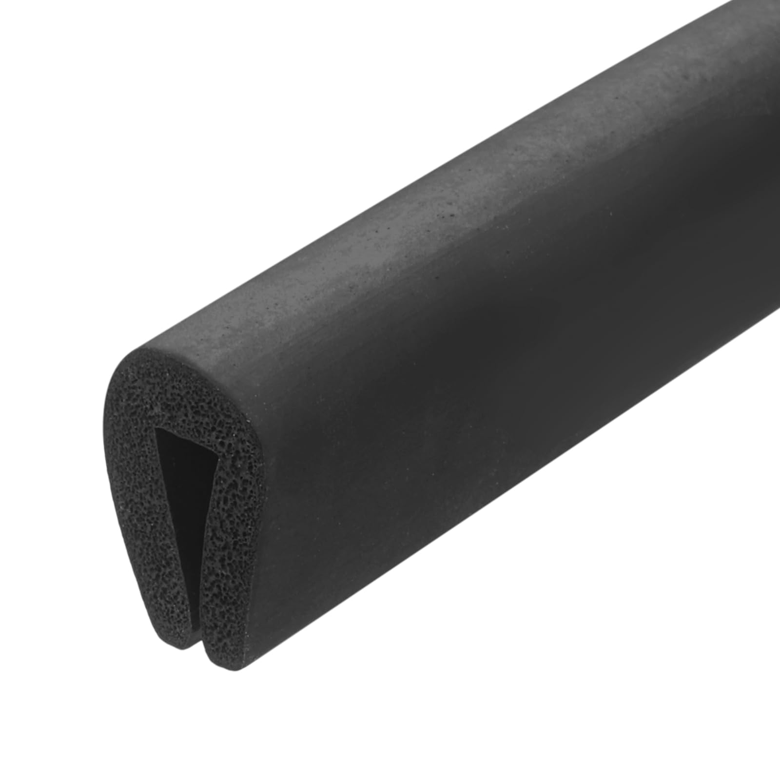 PATIKIL Rubber Edge Trim, 3/16"(4mm) x 6.6Ft Length EPDM U Channel Edge Protector U Shaped Gasket for 3-5mm Mirror Glass Protector, Black (10x15mm)