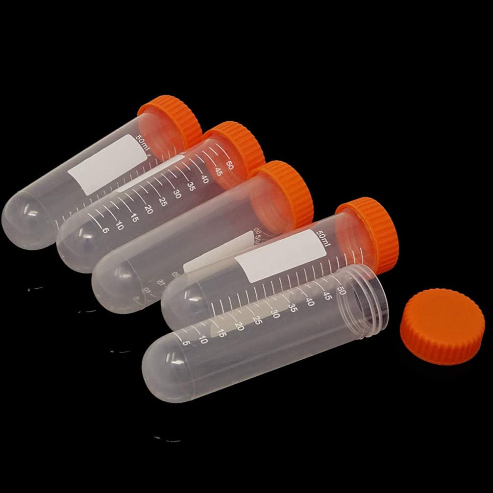 Provetta da laboratorio, tappi tubi di prova trasp 100 pezzi 50ml provette scientifiche provette da laboratorio provette for centrifuga provette graduate provette for chimica provette for esperimenti