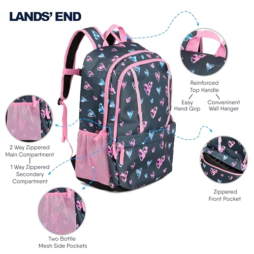 Image of Lands' End Unisex Kids Large ClassMate Lightweight Durable Elementary School Backpack, Hot Pink