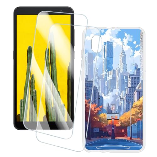 OAGELIM 2�Z�b�g �X�N���[���v���e�N�^�[ + �P�[�X TCL L7 5102K (5.5 �C���`) �Ƃ̌݊������� �A�[�e�B�X�e�B�b�N�J�X�^���v�����g�J�o�[�Ƌ����K���X�t�B���� �X�N���b�`�h�~ (�X)