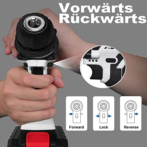 21-V-Akku-Bohrschrauber-Set Elektro-Schlagschrauber-Schraubendreher mit 2 1,5-AH-Akkus und Ladegerät, Akku-Bohrmaschine… – Bild 5