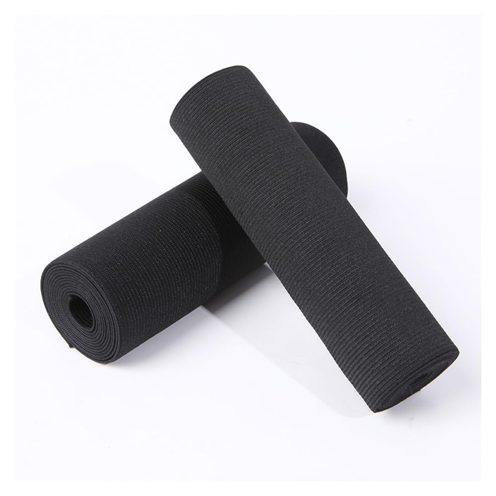 Banda elástica ancha de 15 cm, bandas elásticas planas para coser, cinta elástica pesada, cinta elástica de punto, accesorios de costura de ropa, proyecto de manualidades (negro, 10 m, espesado)